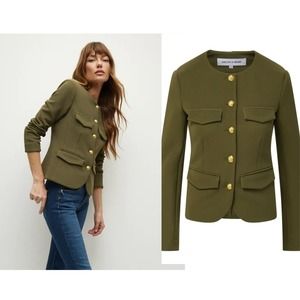 Veronica Beard Olive Green Jacket with Gold Buttons